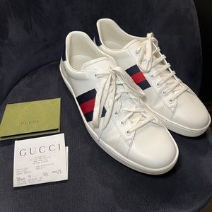 Gucci GG Stripe Tennis Sneakers Men’s Size US 11 (almost new)